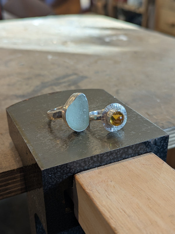 Sea Glass & Stone Ring Workshop - Full Day Weekend Workshop