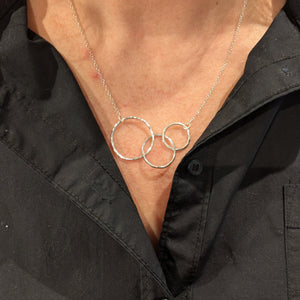 An example of a handcrafted silver necklace made in silver jewellery making workshop