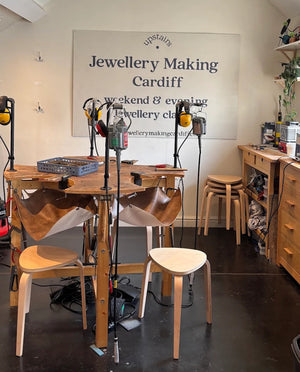 Jewellery making bench in Cardiff workshop