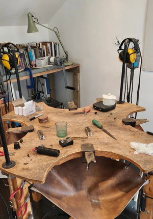 Jewellery making bench in Cardiff workshop