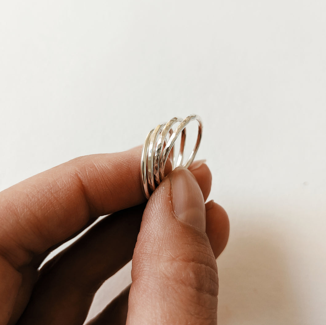 Silver stack ring workshop