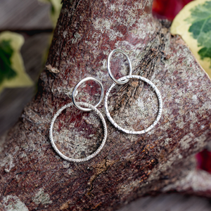 Examples of handmade silver stud earrings made in jewellery making workshop