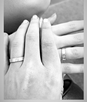 Students wears handmade silver rings made in jewellery making workshop